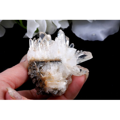 Křišťálová Drúza Sichuan 119g - Růžová Elegance