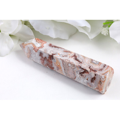 Obelisk Mexický achát 98x28x23 mm - barevné pásování