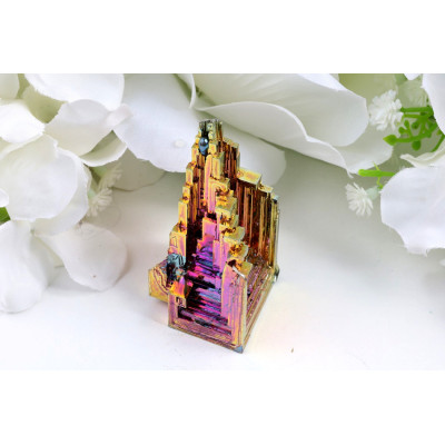 Bismutová věž 57mm - Měděno-růžová duha 92g