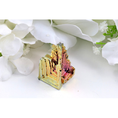 Bismutová věž 57mm - Měděno-růžová duha 92g