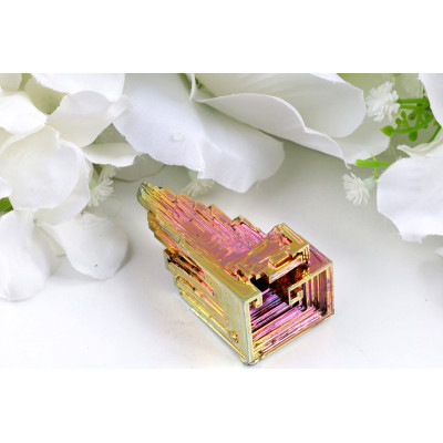 Bismutová věž 57mm - Měděno-růžová duha 92g