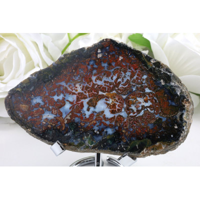 Purbalingga achát 127mm - Tmavohnědé plátky 227g