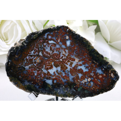 Purbalingga achát 121mm - Tmavohnědé plátky 203g