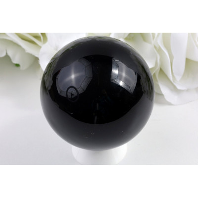 Koule černý obsidián 64 mm, 331 g - mexický minerál