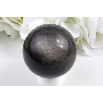 Stříbrný obsidián koule 59 mm - přírodní minerál
