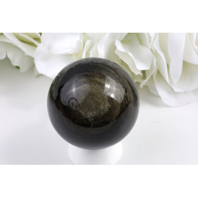 Zlatý obsidián koule 53 mm - vzácný mexický minerál