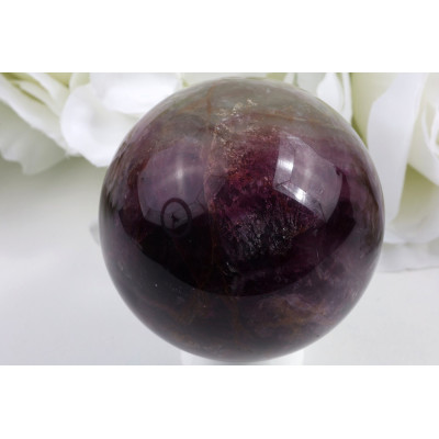 Tmavě fialová koule fluoritu 71 mm | 614 g