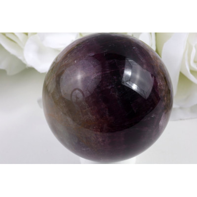 Tmavě fialová koule fluoritu 71 mm | 614 g