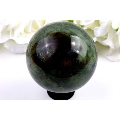 Koule Mechový achát 78 mm – luxusní přírodní dekorace z Brazílie