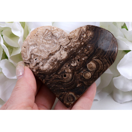 Kalcit jantarový srdce 80x71 mm | levnemineraly.cz