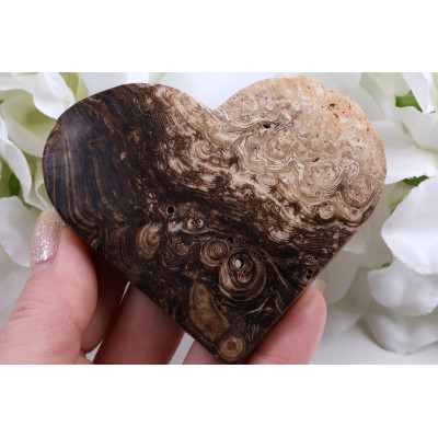 Kalcit jantarový srdce 80x71 mm | levnemineraly.cz