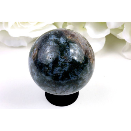 Koule Mechový achát 61 mm – originální přírodní ozdoba z Brazílie