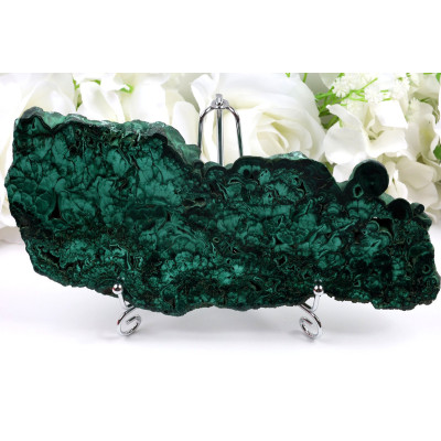 Plátek Malachit Zambie 220x98 mm - leštěný zelený kámen