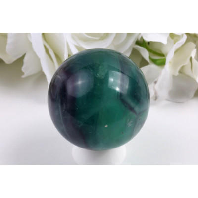 Koule fluorit 59 mm Brazílie - zeleno-modrá harmonie