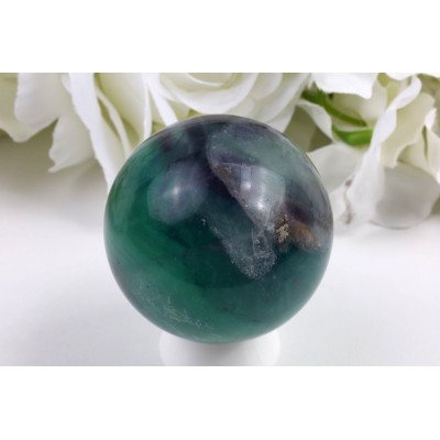 Koule fluorit 59 mm Brazílie - zeleno-modrá harmonie