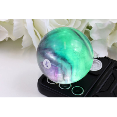 Koule fluorit 59 mm Brazílie - zeleno-modrá harmonie