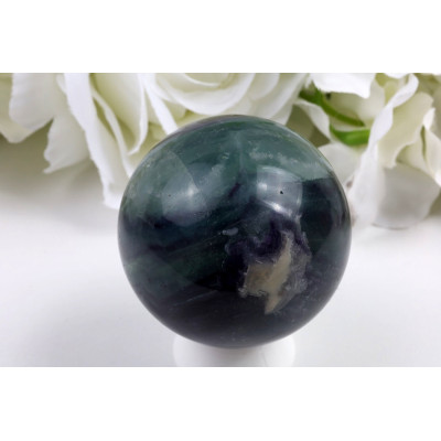 Koule fluorit 60 mm Brazílie - fialovo-černá mystika