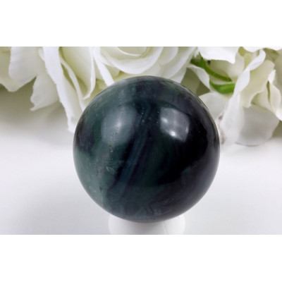 Koule fluorit 60 mm Brazílie - fialovo-černá mystika