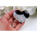 Černý sardonyx srdce 157g - elegantní kámen z Brazílie