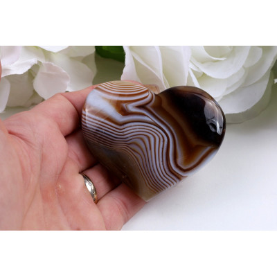 Srdce hnědý achát 63x53x16 mm • Brazílie • 85 g