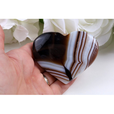Srdce hnědý achát 68x55x20 mm • Brazílie • 113 g