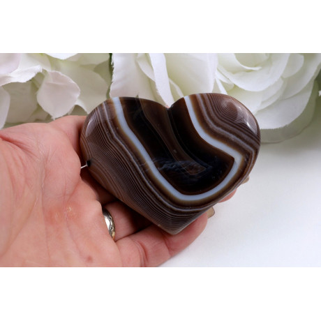 Srdce hnědý achát 66x52x17 mm • Brazílie • 89 g