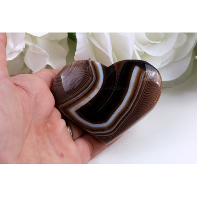 Srdce hnědý achát 66x52x17 mm • Brazílie • 89 g