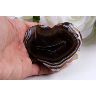 Srdce hnědý achát 71x62mm | levnemineraly.cz