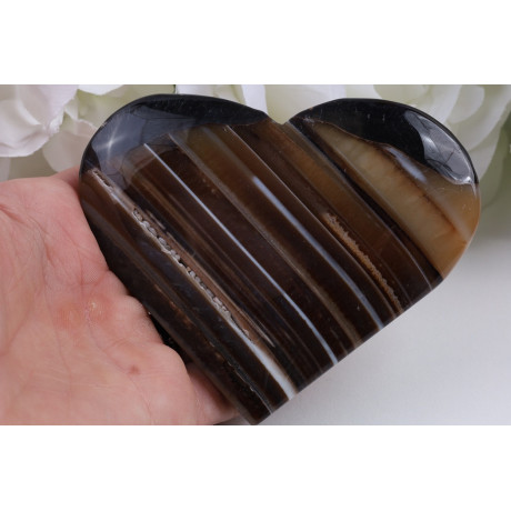 Srdce hnědý achát 90x79x20 mm | Levné minerály