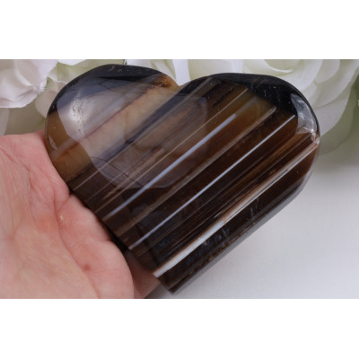 Srdce hnědý achát 90x79x20 mm | Levné minerály