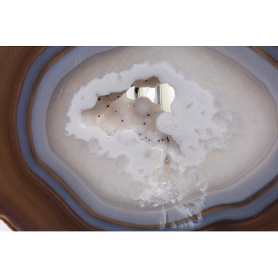 Obří achát 225x200x13 mm | Brazílie | Křišťálová dutinka