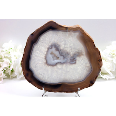 Obří achát 247x220x12 mm | Brazílie | Ametyst dutinka