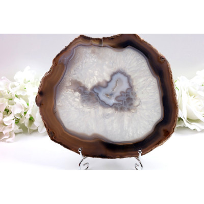 Obří achát 247x220x12 mm | Brazílie | Ametyst dutinka