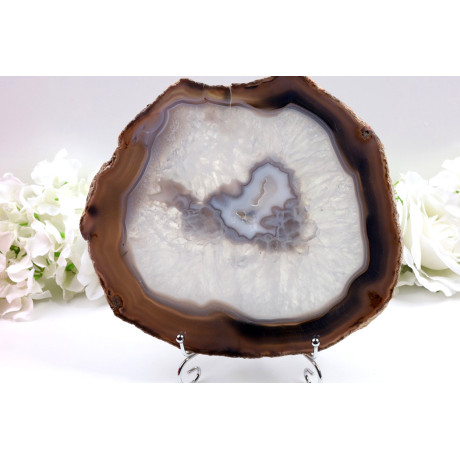 Obří achát 247x220x12 mm | Brazílie | Ametyst dutinka