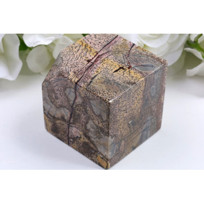 Kostka obrázkový jaspis 60x61x62 mm | Dekorace