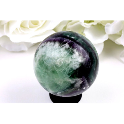 Koule Vločkový fluorit 62mm – jedinečná energetická koule