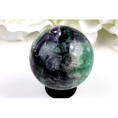 Koule Vločkový fluorit 62mm – jedinečná energetická koule