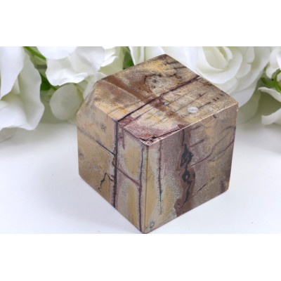 Kostka obrázkový jaspis 60x61x61 mm | Dekorace