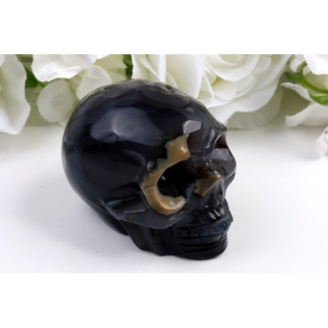 Lebka fluoresčenční achát 86x64x60 mm č.898