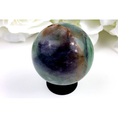 Koule vločkový fluorit 61 mm – unikát, Brazílie