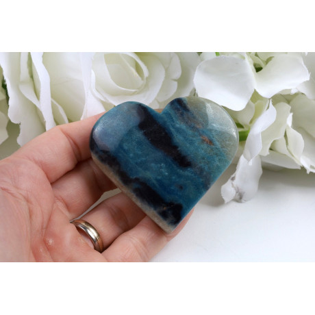 Srdce Trolleit 59x54x18 mm č.899 - modrý kámen