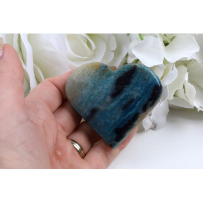 Srdce Trolleit 59x54x18 mm č.899 - modrý kámen