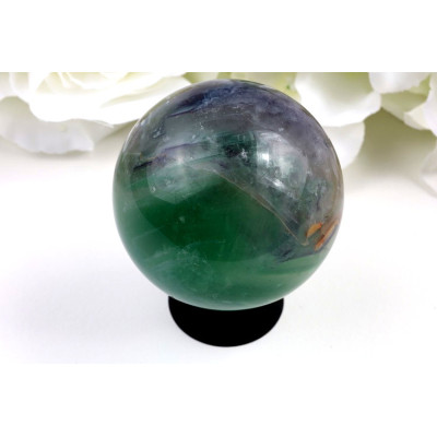 Koule vločkový fluorit 61 mm – unikát, Brazílie