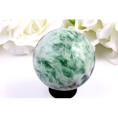 Vločkový fluorit koule 68 mm – harmonie z Brazílie