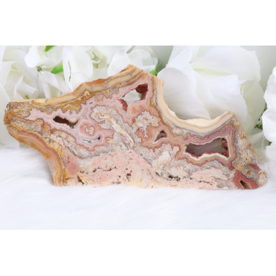 Plátek Krajkový achát 178x84x9 mm | Levné Minerály