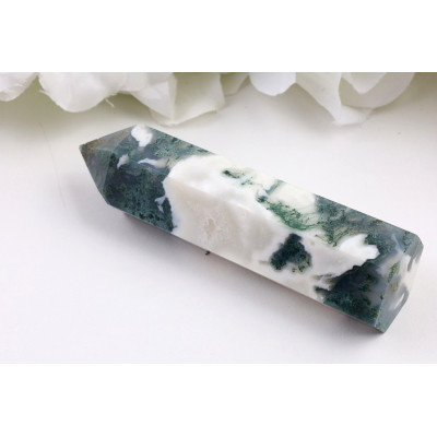 Obelisk mechový achát 931 (96x27x23 mm) | Levné Minerály