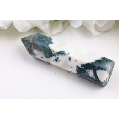 Obelisk mechový achát 931 (96x27x23 mm) | Levné Minerály