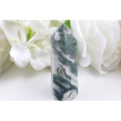 Obelisk mechový achát č. 932 (91x30x26 mm) | Levné Minerály