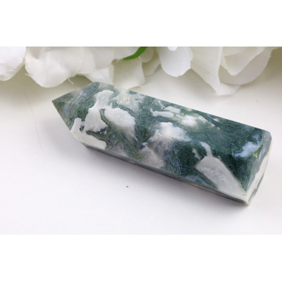 Obelisk mechový achát č. 932 (91x30x26 mm) | Levné Minerály