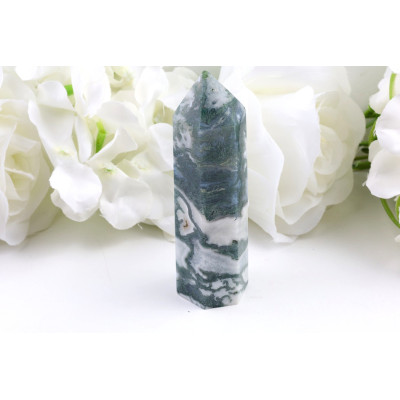 Obelisk mechový achát č. 933 (106x32x28 mm) | Levné Minerály